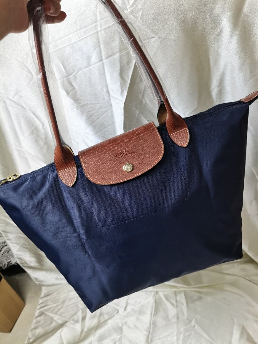 Longchamp Large Le Pliage Navy Travel Tote
